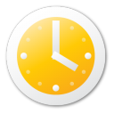 clock, yellow